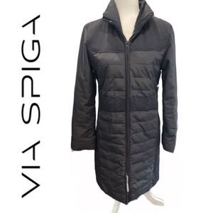 Via Spiga Women’s Goose Down Black Long Coat -‎ Size S
